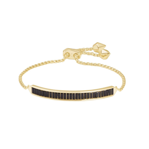 NWT! Kendra Scott Jack Adjustable Chain Bracelet in Black Spinel - Picture 2 of 5